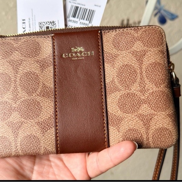 Coach Signature Tan and Brown Wallet - Picture 3 of 3